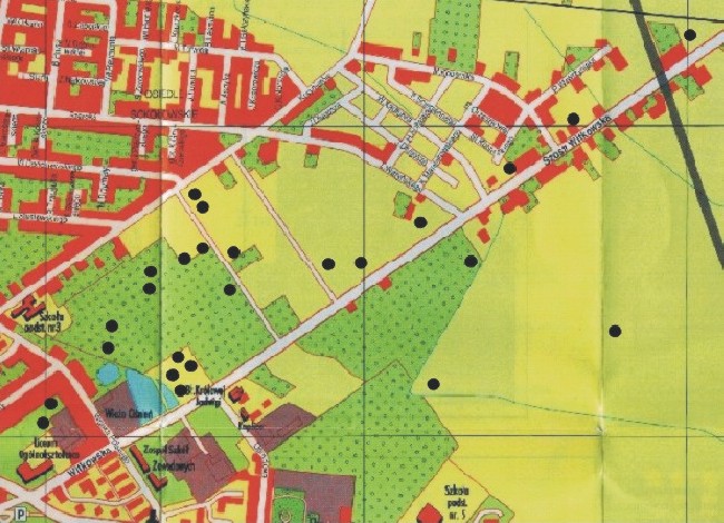 Rozmieszczenie studni gbinowych