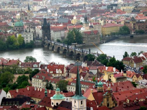 Widok na Pragę z Mostem Karola